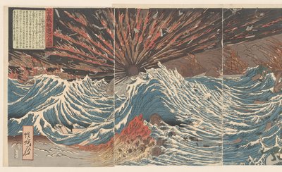 Driving Back Mongolian Pirate Ships (Moko zokusen taiji no zu) by Kawanabe Kyosai