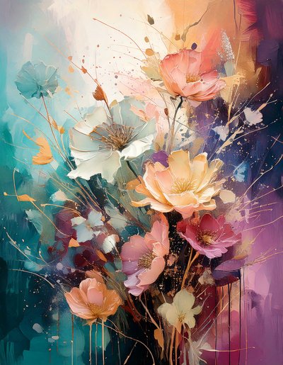 Colorful Painterly Flowers by Kay Shanley