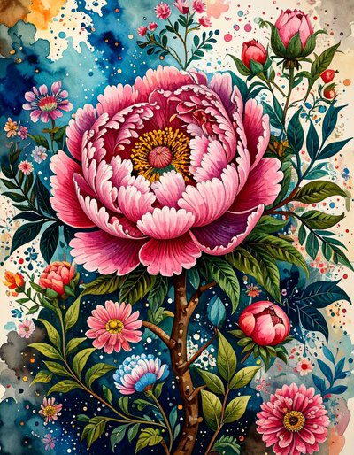Vibrant Pink Peony by Kay Shanley