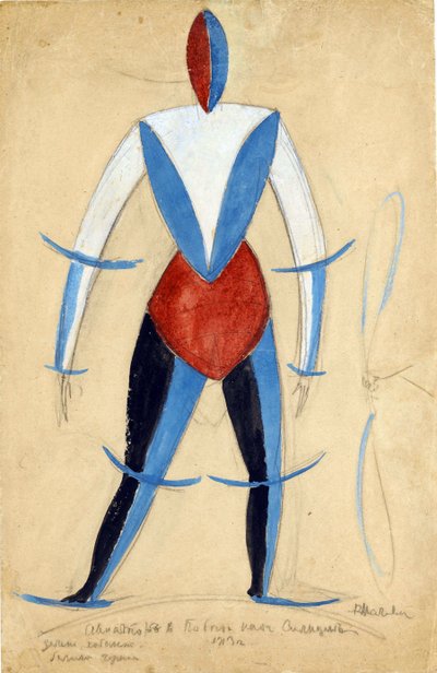 Aviator (Costume design for the opera Victory over the Sun by A. Kruchenykh) by Kazimir Severinovich Malevich