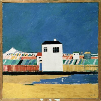 Landscape with a White House by Kazimir Severinovich Malevich