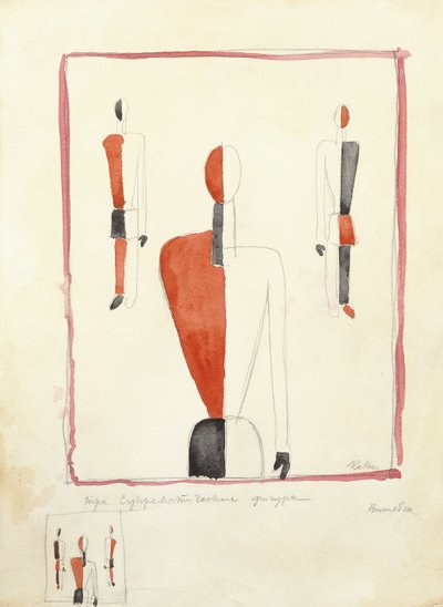 Three Suprematist Figures by Kazimir Severinovich Malevich