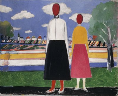 Two Figures in a Landscape by Kazimir Severinovich Malevich