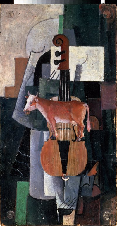 Cow and Violin by Kazimir Severinovich Malevich