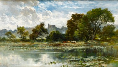 Windsor Castle from a Thames backwater by Keeley Halswelle