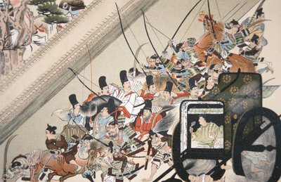 The Abduction of the cloistered Emperor Go Shirakawa by Fujiwara Nobuyori in 1159 by Keion Keion