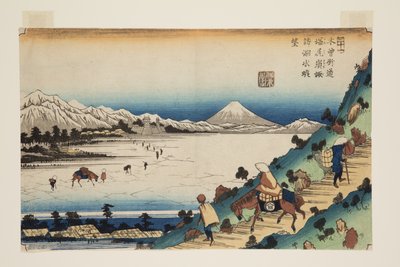 No. 31, Shiojiri Pass: View of Lake Suwa by Keisai Eisen
