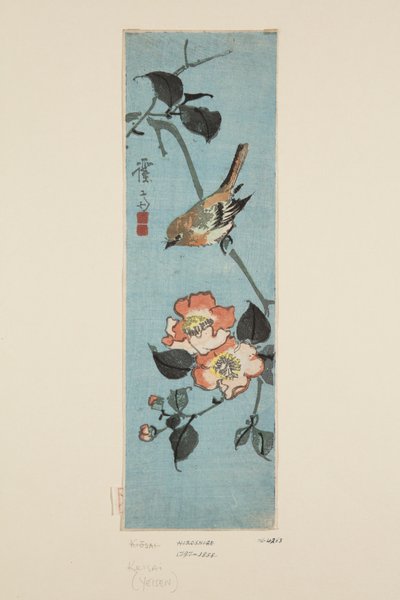 Sparrow and Camellia by Keisai Eisen