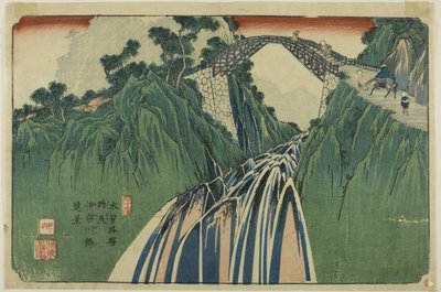 No. 41: Distant View of the Ina River Bridge at Nojiri, from the series "Sixty-nine Stations of the Kisokaido" by Keisai Eisen