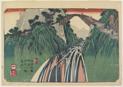 No. 41, Nojiri: Distant View of the Ina River Bridge by Keisai Eisen