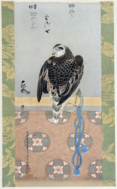 Falcon - silk painting by Itaya Keishiu by Keishu Hiromasa Itaya