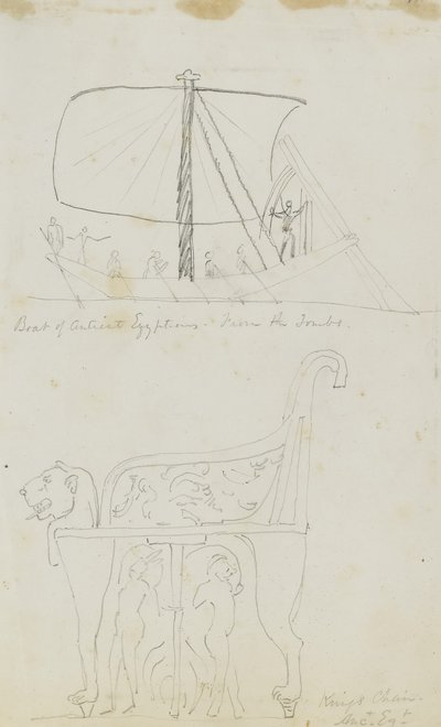 Boat of Ancient Egyptians from the Tombs/King
