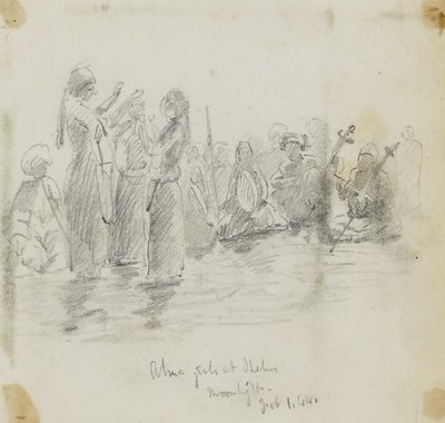 Girls at Thebes--Moonlight by Kellogg, Miner Kilbourne