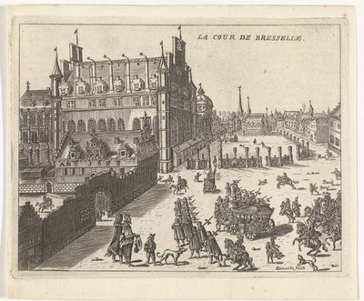 View of the Court of Brussels, 1673 by Kemnitz