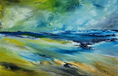 Abstract Stormy Shore by Kenneth Cowins
