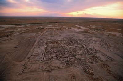 Aerial of excavation site, Oxus Civilization, Turkmenistan, Gonor Depe site, 2004 by Kenneth Garrett