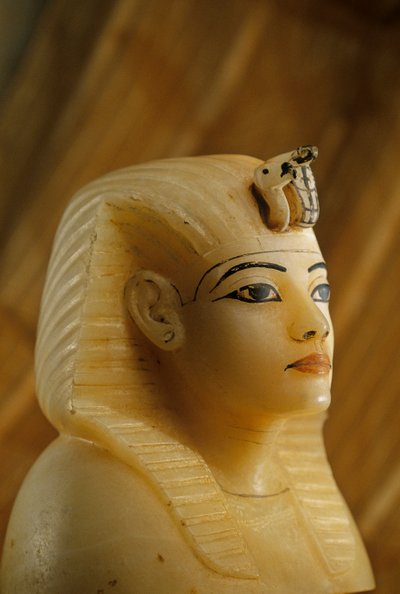 Canopic Stopper of Alabaster from Tutankhamun Tomb in Form of a Woman