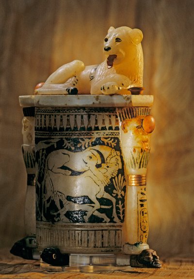 Cosmetic jar with lion on lid, 2009 by Kenneth Garrett