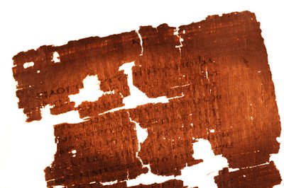 Detail of page of the Gospel of Judas reads 