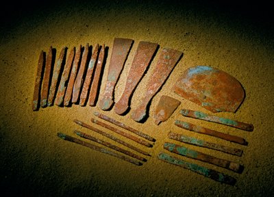 Egypt; Archaeology; Old Kingdom; Saqqara, Tomb of Qar, Qar, Physician, copper, tools by Kenneth Garrett