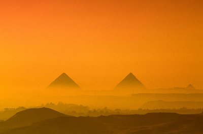 Egypt; Old Kingdom; Giza Plateau; Pyramids at Giza; Khufu; Khafre; Menkaure by Kenneth Garrett