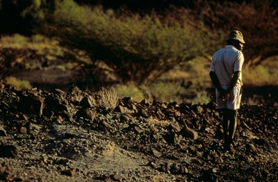 Fossil hunter, Kamoya Kimeu, leader of the Hominid Gang, 2008 (photo) by Kenneth Garrett