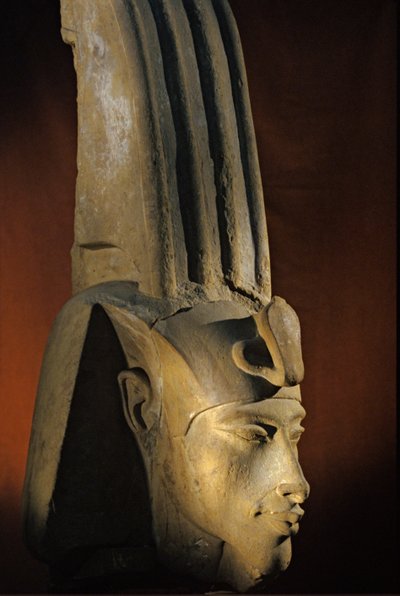 Head of colossal statue of Akhenaten, Karnak, Aten Temple, 2009 (photo) by Kenneth Garrett