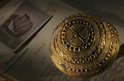 Krottdorf gold hat, Sky Disk, Bronze Age, Ancient Cultures, Germany, 2004 by Kenneth Garrett