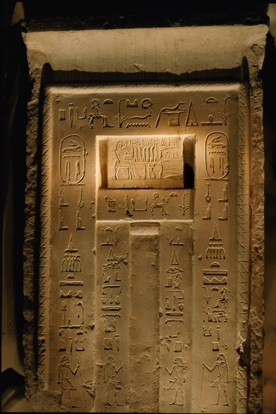 Limestone false door of Katepi, Old Kingdom by Kenneth Garrett