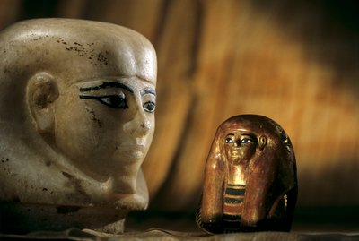 Mask for Viscera and Canopic Stopper for Tjuya, KV46, Valley of the Kings, Reign of Amenhotep III, 2009 by Kenneth Garrett