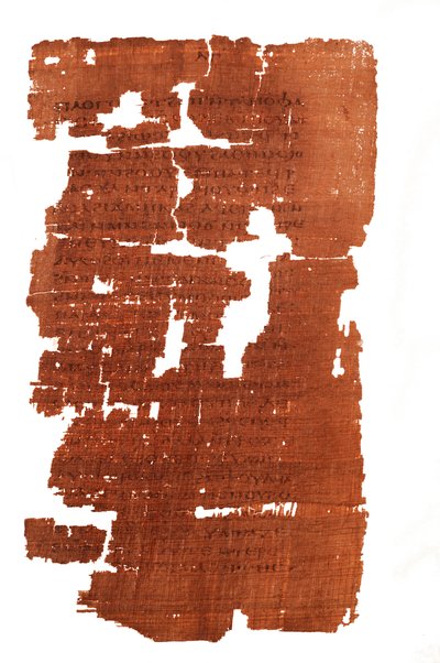 Page of the Gospel of Judas reads The secret account of the revelation that Jesus spoke, 2006 (photo) by Kenneth Garrett