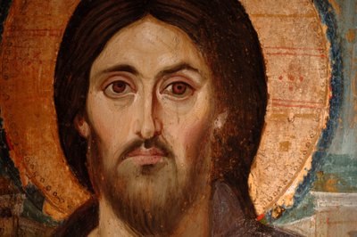 Painting of Jesus in Coptic style, St. Catherine