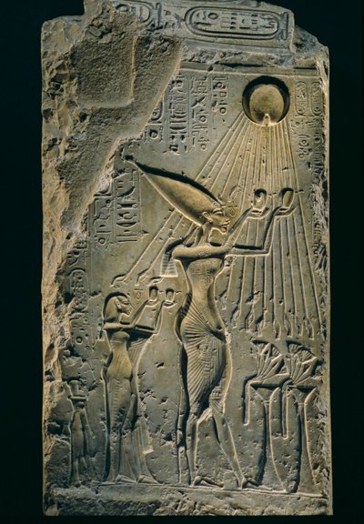 Relief of Akhenaten under Aten, balustrade, Amenhotep IV by Kenneth Garrett
