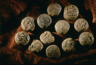 Round bullae, artifact, Oxus Civilization, Turkmenistan, Gonor Depe site, 2004 by Kenneth Garrett