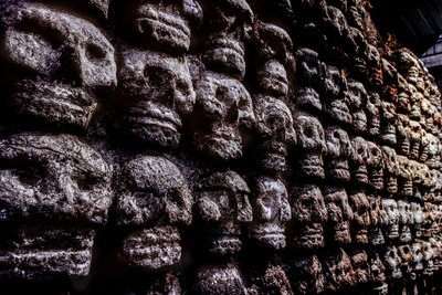Skull rack or Tzompantli, Aztec, Mexico, Templo Mayor, 2010 by Kenneth Garrett