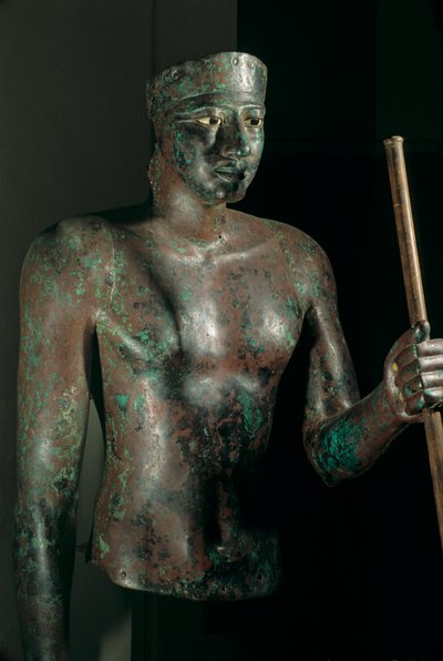 Statue of Pepi I, Copper with Inlaid Eyes of Limestone and Obsidian, from Temple of Herwer, 2002 by Kenneth Garrett