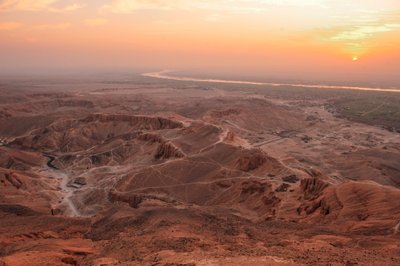Sunrise Breaking Over the Valley of the Kings, Viewed from the Summit of el-Qurn, 2003 by Kenneth Garrett