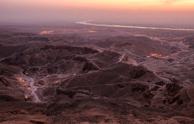 Sunrise Breaking Over the Valley of the Kings, Viewed from the Summit of el-Qurn, 2003 by Kenneth Garrett