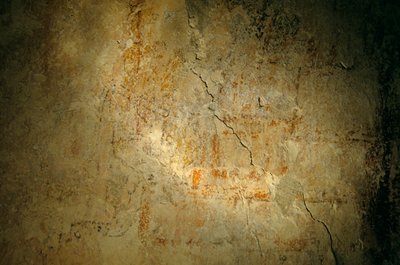 Teotihuacan warrior, mural, Holmul, Guatemala, Maya, Francisco Estradabelli, Sufricaya, 2008 (photo) by Kenneth Garrett