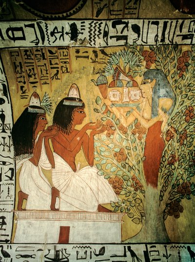 Valley of the Kings Artist Sennedjem and His Wife Worship Before Goddess Hathor, 2009 by Kenneth Garrett