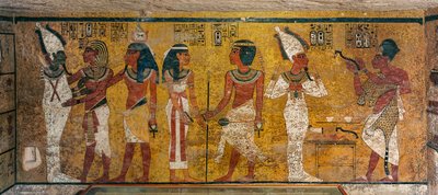 Wall painting in tomb of King Tutankhamun; Egypt; New Kingdom; Tutankhamun; Valley of the Kings by Kenneth Garrett