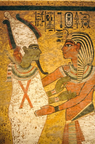 Wall painting in tomb of King Tutankhamun; Egypt; New Kingdom; Tutankhamun; Valley of the Kings by Kenneth Garrett