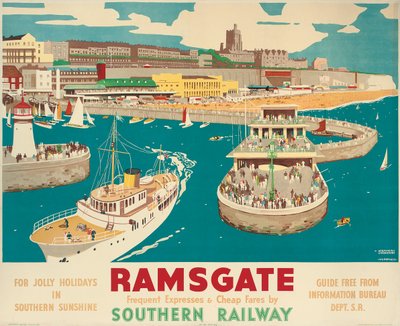 A Southern Railway poster advertising Ramsgate by Kenneth Shoesmith and Verney L. Danvers