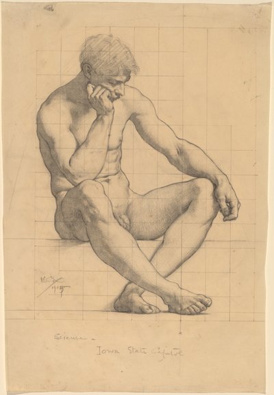 Seated Male Nude: Study for 