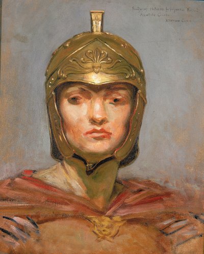 Study for Mural for Appellate Court Building, New York; Statute Law, Helmet for Figure of Force by Kenyon Cox