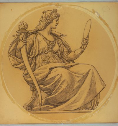 Study for "Prudence" (Lunette in Hudson County Courthouse, Jersey City, NJ) by Kenyon Cox