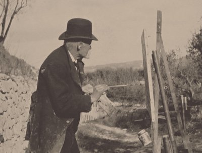 Paul Cézanne painting at Les Lauves, 1906 by Ker Xavier Roussel