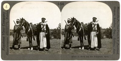 A Sheikh and His Bodyguard, Syria, 1900s by Keystone View Company