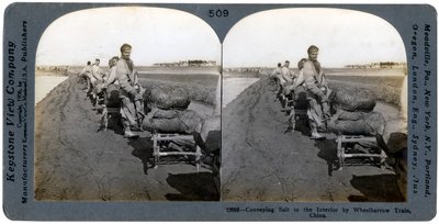 Conveying Salt to the Interior by Wheelbarrow Train, China by Keystone View Company