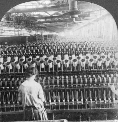 Spinning room, Philadelphia, Pennsylvania, USA by Keystone View Company